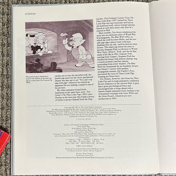Walt Disney's Three Little Pigs, The Original Story Hardcover Book - Picture 9 of 9